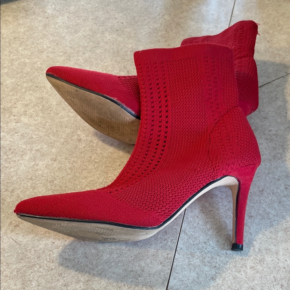 Catherines Vibrant Red Heeled Boots